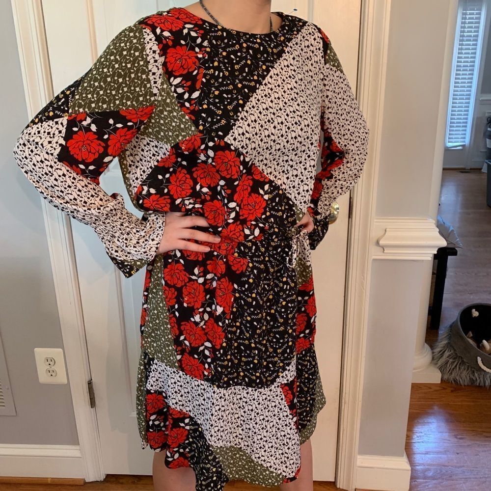 Libby Edelman Pieces Boho Drawstring Dress sz L